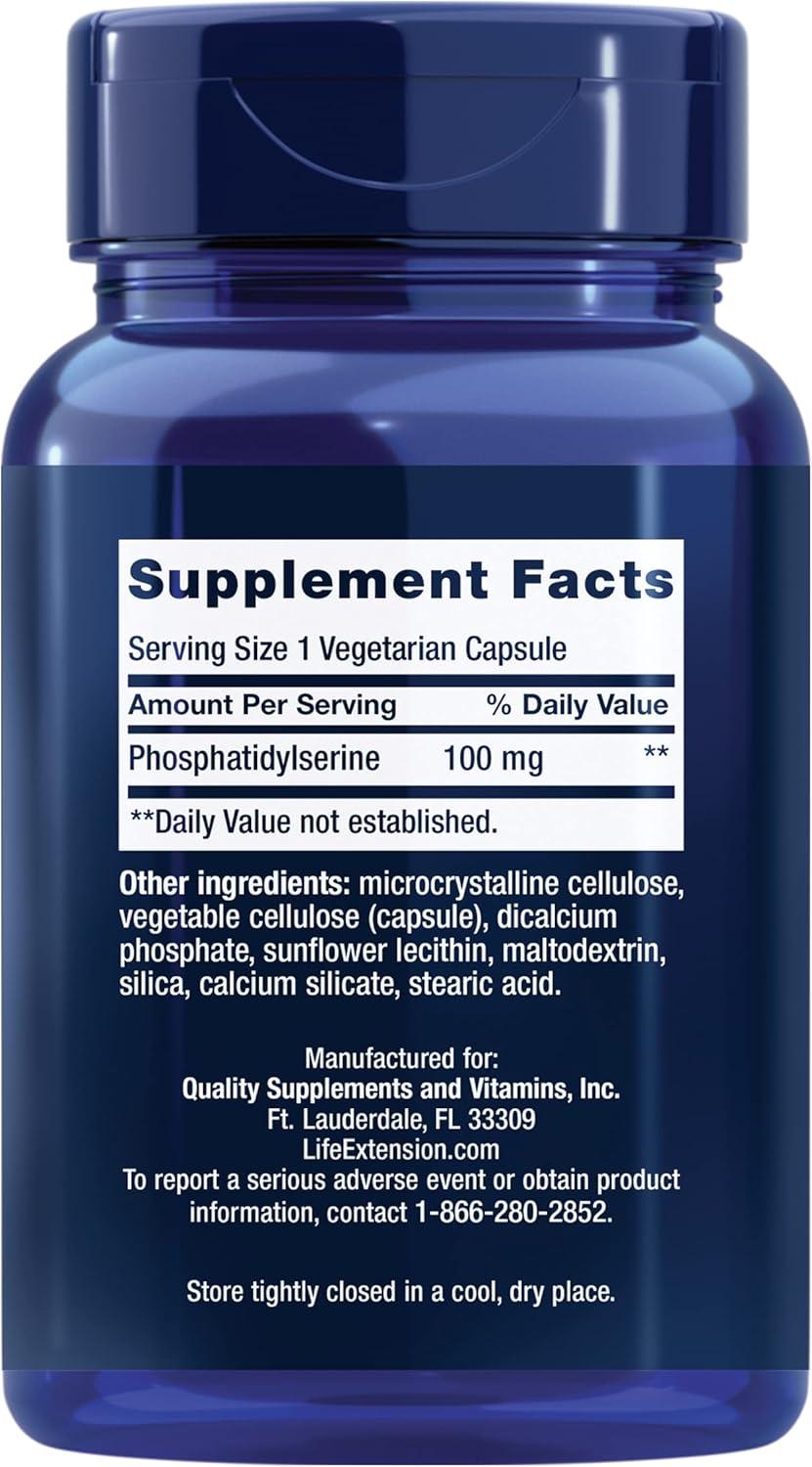 image:imageLife Extension PS Caps phosphatidylserine for Cognitive Performance GlutenFree NonGMO Vegetarian 100 Capsules
