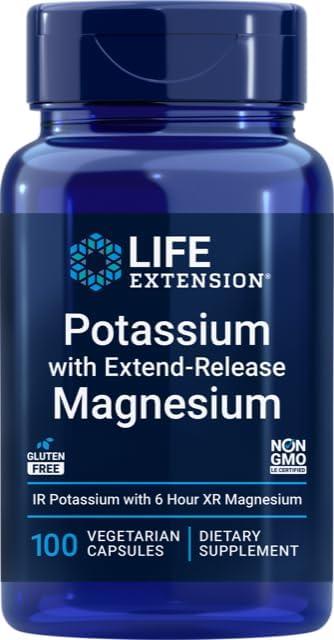 image:imageLife Extension Potassium with ExtendRelease Magnesium Heart health supplement for blood pressure support with two essential minerals NonGMO vegetarian glutenfree 60 capsulesUnflavored