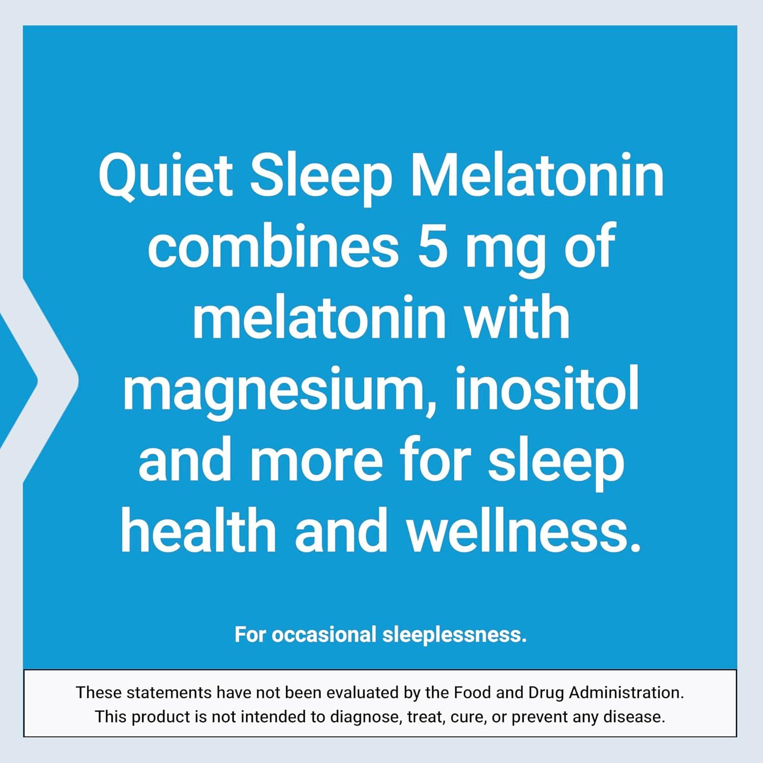 image:imageLife Extension Quiet Sleep Melatonin 5 mg Powerful Sleep Support Healthy circadian Rhythms Cellular Defense GlutenFree NonGMO Vegetarian 60 Capsules