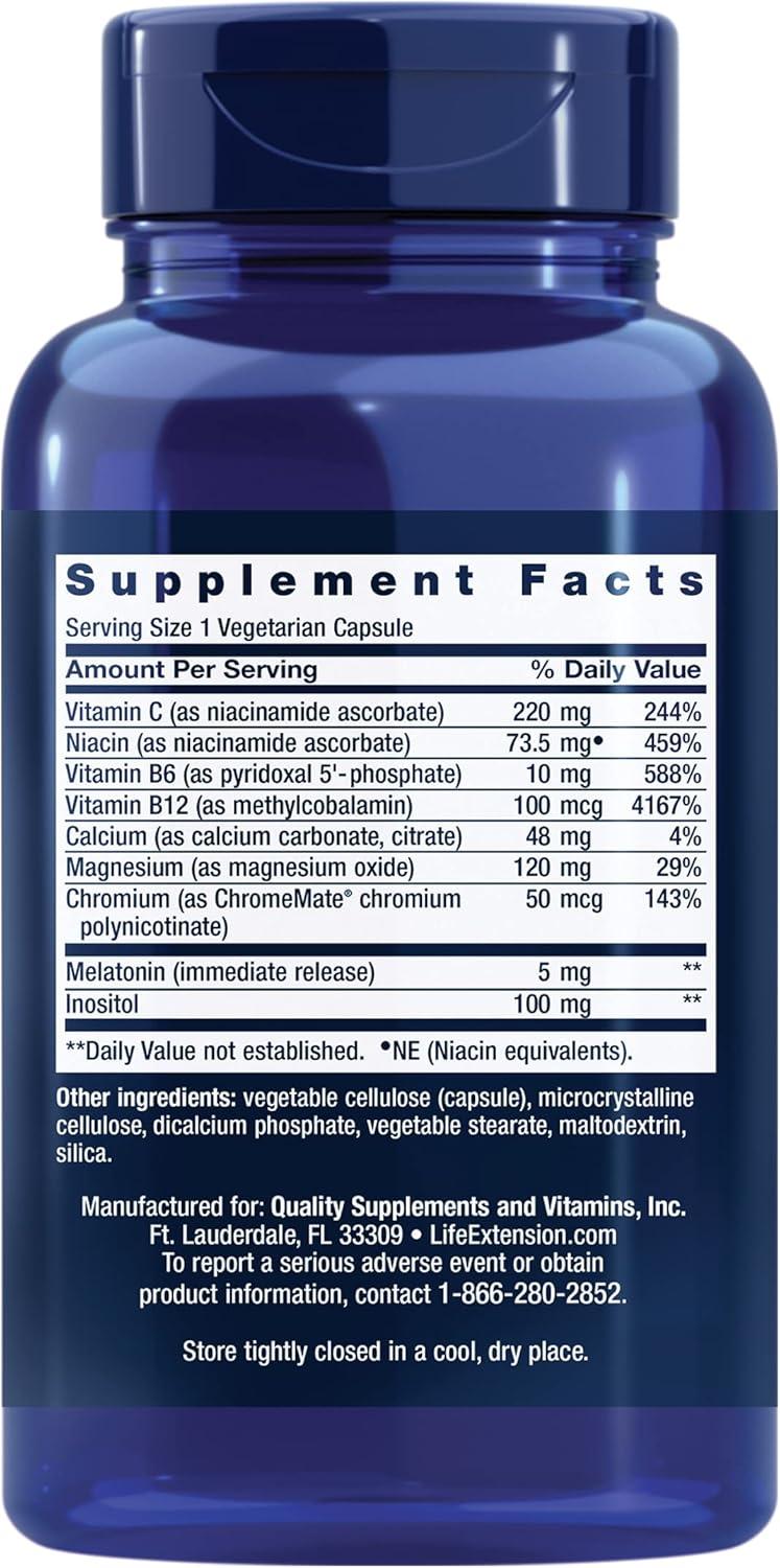 image:imageLife Extension Quiet Sleep Melatonin 5 mg Powerful Sleep Support Healthy circadian Rhythms Cellular Defense GlutenFree NonGMO Vegetarian 60 Capsules