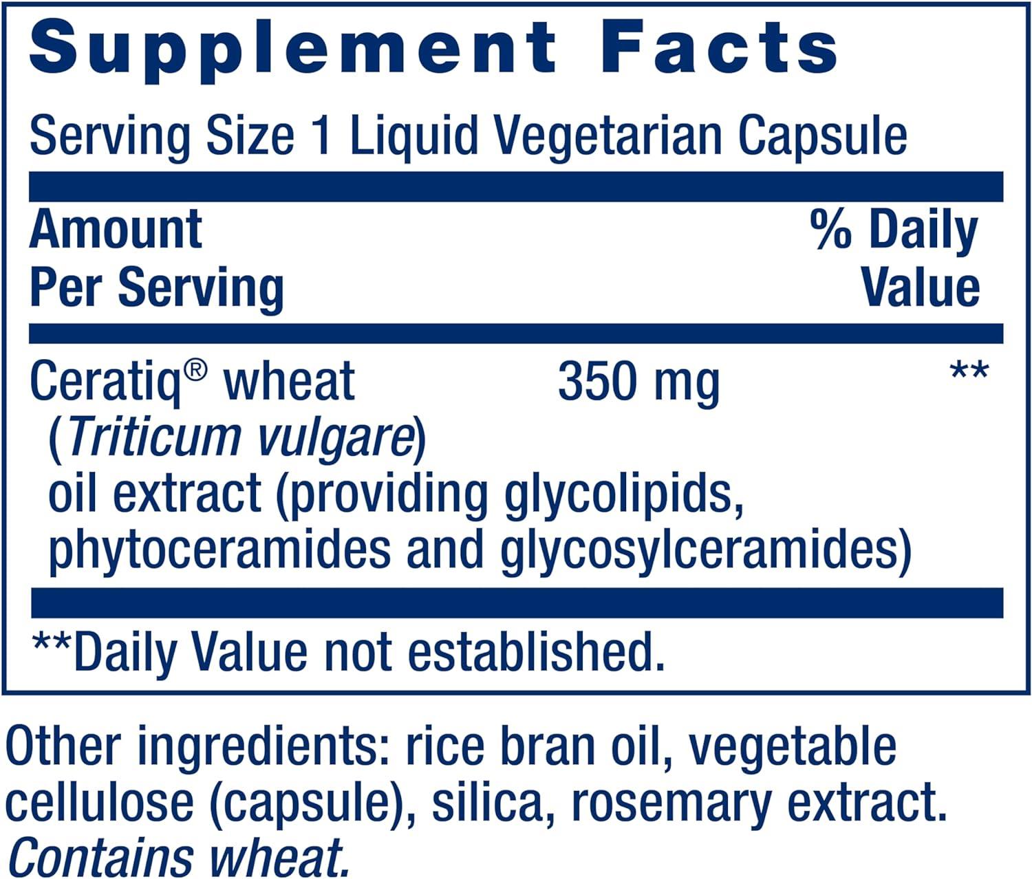 image:imageLife Extension Skin Restoring Ceramides Wheat Oil Extract Hydrates amp Smooths the Appearance of Fine Lines amp Wrinkles GlutenFree NonGMO 1Daily Vegetarian 30 Liquid CapsulesUnflavored