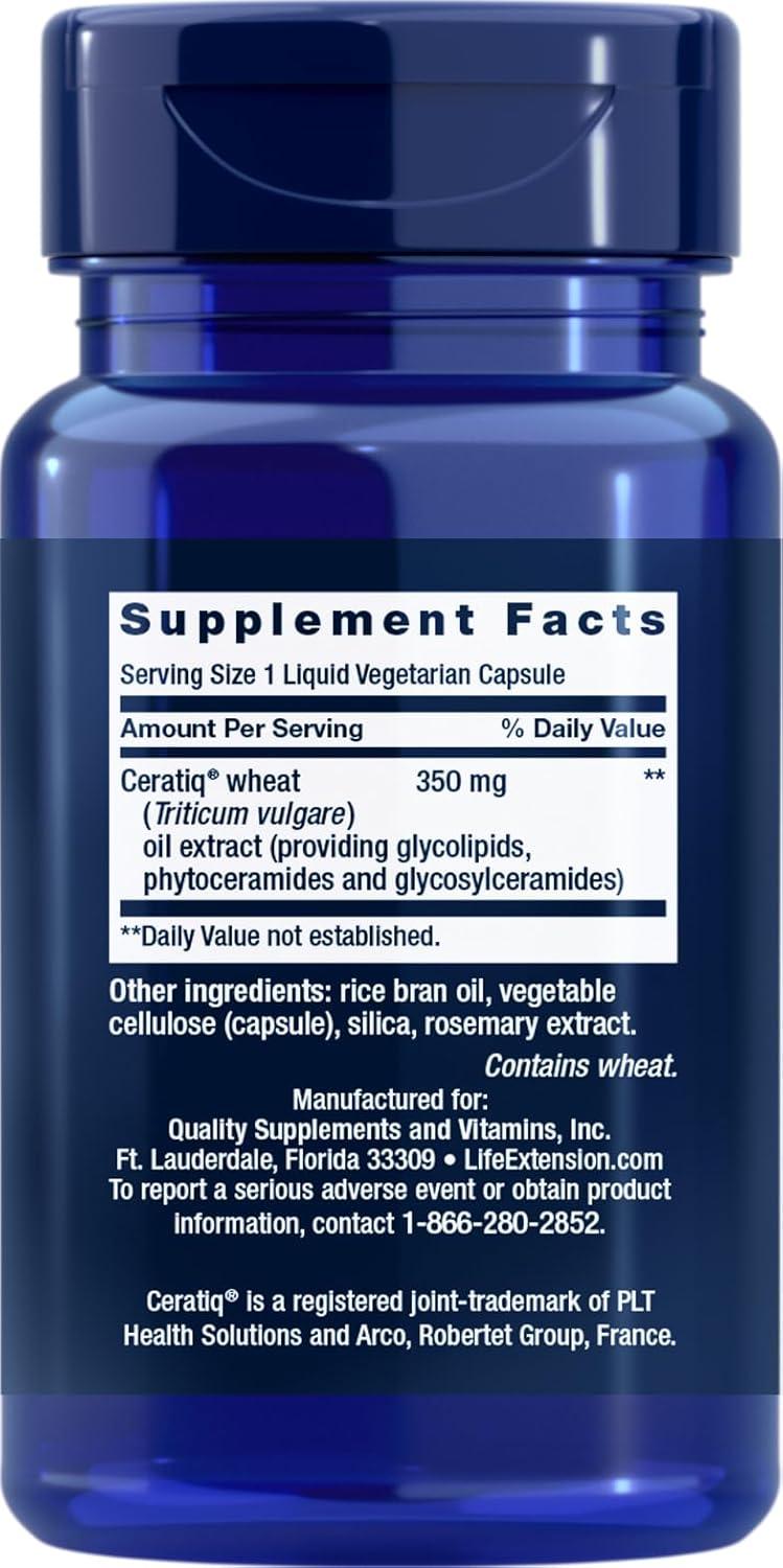 image:imageLife Extension Skin Restoring Ceramides Wheat Oil Extract Hydrates amp Smooths the Appearance of Fine Lines amp Wrinkles GlutenFree NonGMO 1Daily Vegetarian 30 Liquid CapsulesCeramides