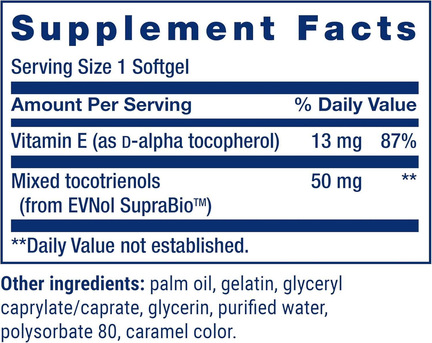 image:imageLife Extension Super Absorbable Tocotrienols Vitamin E as DAlpha tocopherol Mixed tocotrienols Support Hair Growth Brain Function GlutenFree NonGMO 60 softgels