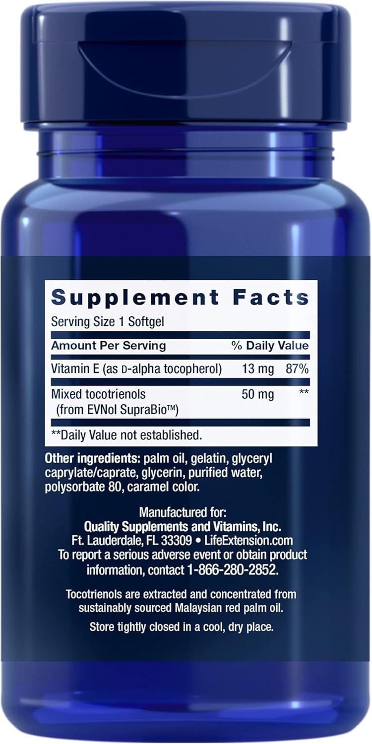 image:imageLife Extension Super Absorbable Tocotrienols Vitamin E as DAlpha tocopherol Mixed tocotrienols Support Hair Growth Brain Function GlutenFree NonGMO 60 softgels