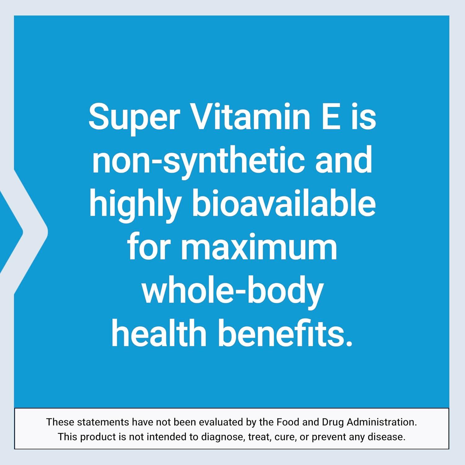 image:imageLife Extension Super Vitamin E 268 mg 400 IU NonSynthetic Vitamin E Supplement Promotes WholeBody Health GlutenFree NonGMO 90 softgels90 Count Pack of 1