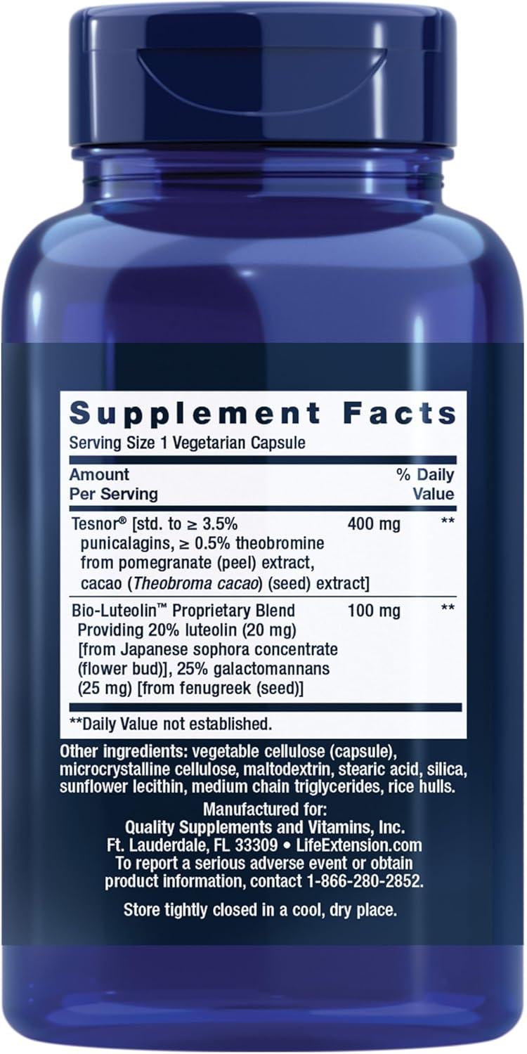 image:imageLife Extension Testosterone Elite Testosterone Supplement Male Health Support Supplement Pomegranate Cacao Luteolin NonGMO GlutenFree Vegetarian 30 Capsules30 Count Pack of 1