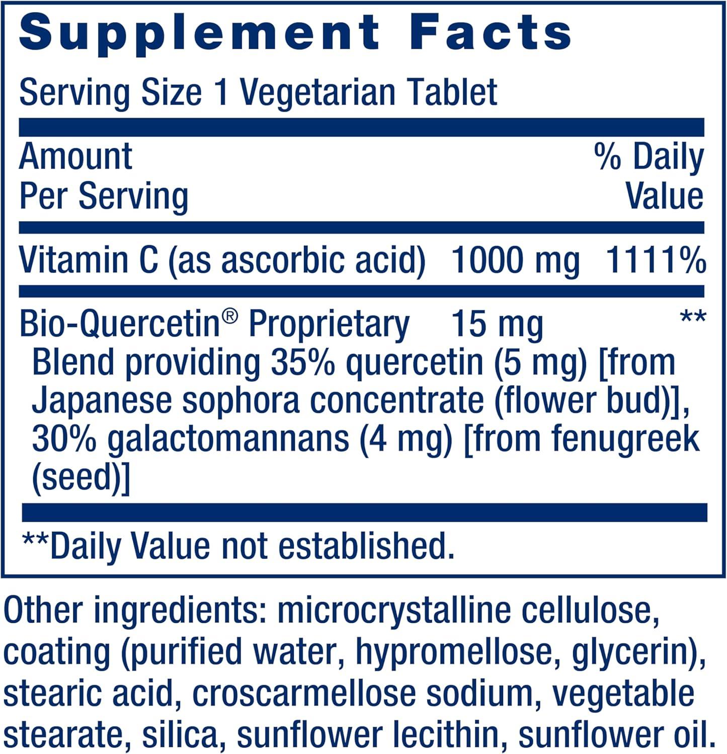 image:imageLife Extension Vitamin C and BioQuercetin Cardiovascular Health Supplement Immune Support Highly absorbable quercetin Vitamin C Gluten Free NonGMO Vegetarian 60 Tablets60 Count Pack of 1