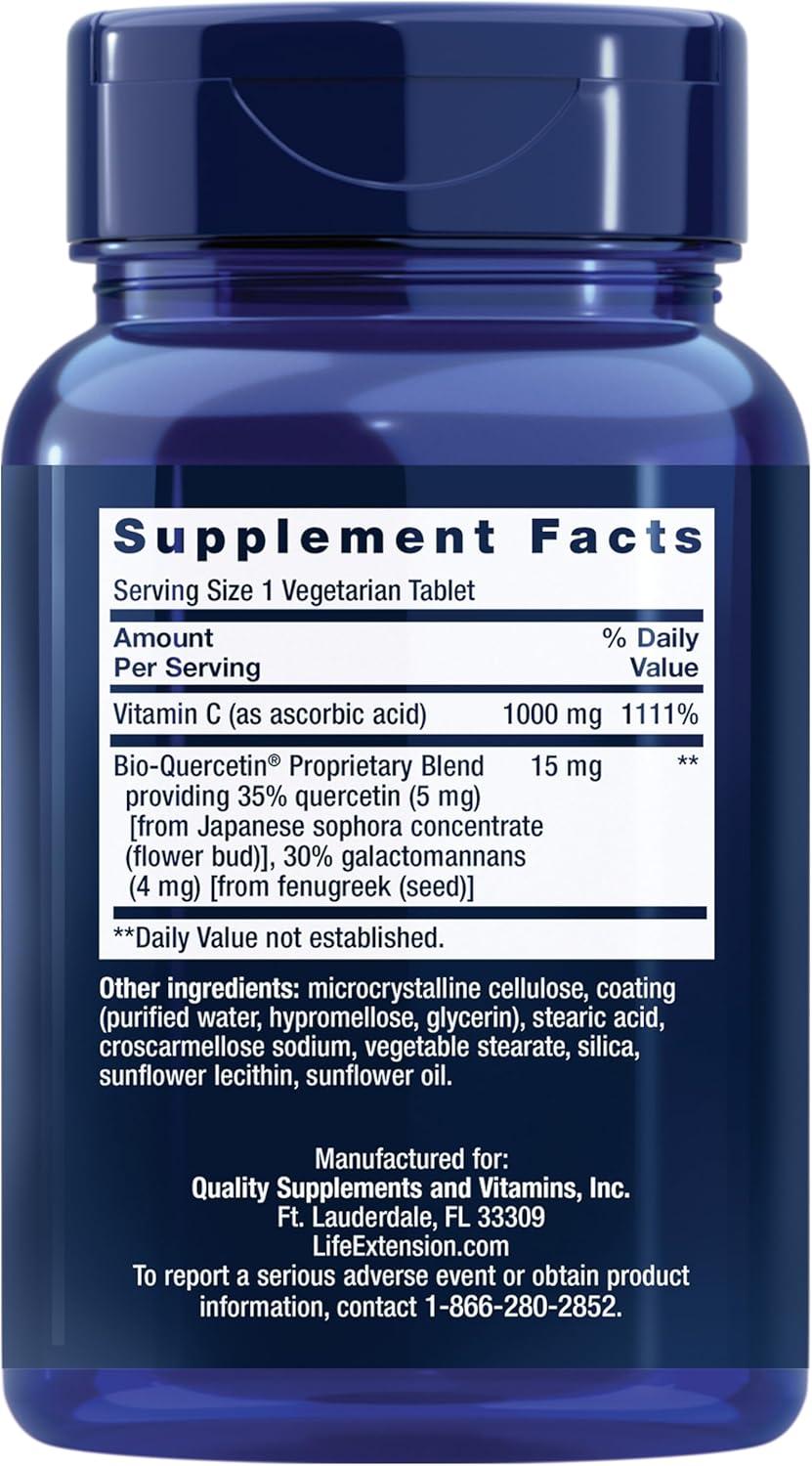 image:imageLife Extension Vitamin C and BioQuercetin Cardiovascular Health Supplement Immune Support Highly absorbable quercetin Vitamin C Gluten Free NonGMO Vegetarian 60 Tablets60 Count Pack of 1