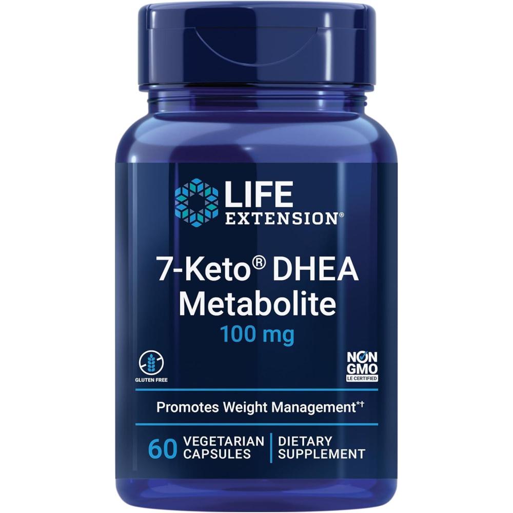 image:imageLife Extension 7Keto DHEA Metabolite Crank Up Your FatBurning Furnace NonGMO GlutenFree 100 Mg 60 Vegetarian Capsules60 Count Pack of 1