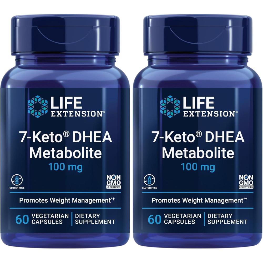 image:imageLife Extension 7Keto DHEA Metabolite Crank Up Your FatBurning Furnace NonGMO GlutenFree 100 Mg 60 Vegetarian Capsules60 Count Pack of 2
