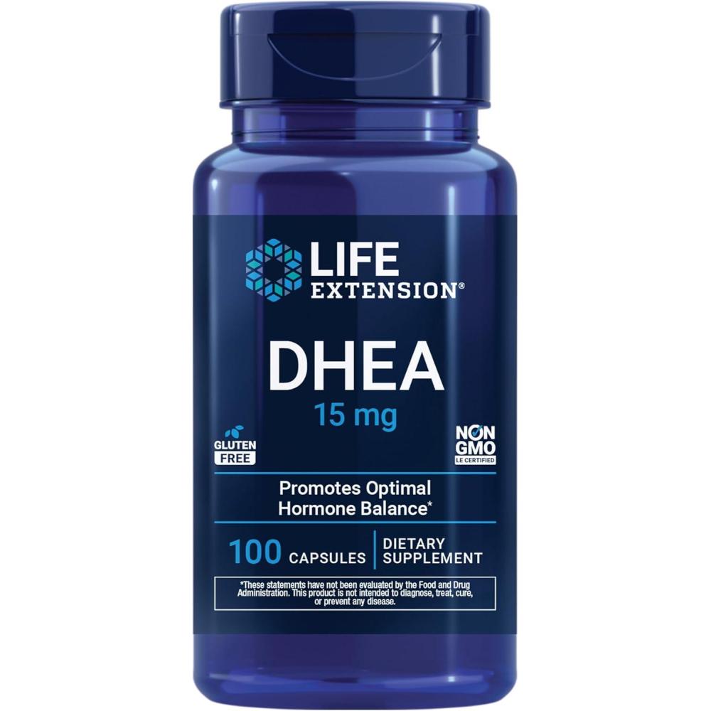 image:imageLife Extension DHEA 15 mg Hormone Balance Supplement Memory Muscle Mass and Bone Density Support Healthy Sex Drive GlutenFree NonGMO 100 Capsules100 Count Pack of 1