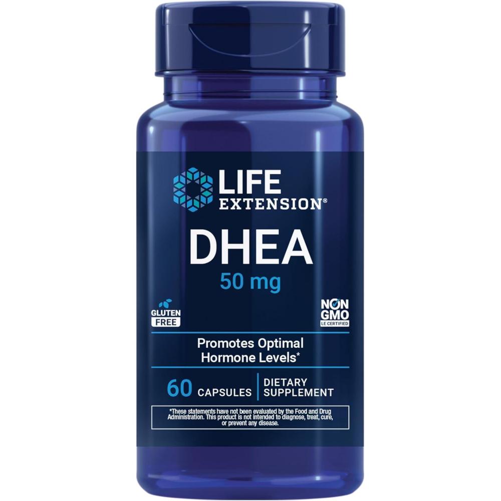 image:imageLife Extension DHEA 50 mg Hormone Balance Supplement Memory Muscle Mass and Bone Density Support Healthy Sex Drive GlutenFree NonGMO 60 Capsules60 Count Pack of 1