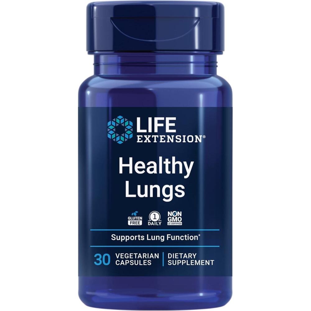 image:imageLife Extension Healthy Lungs Respiratory Supplement Lung Protection Boswellia Serrata Saffron Extract OnceDaily Gluten Free NonGMO Vegetarian 30 Capsules