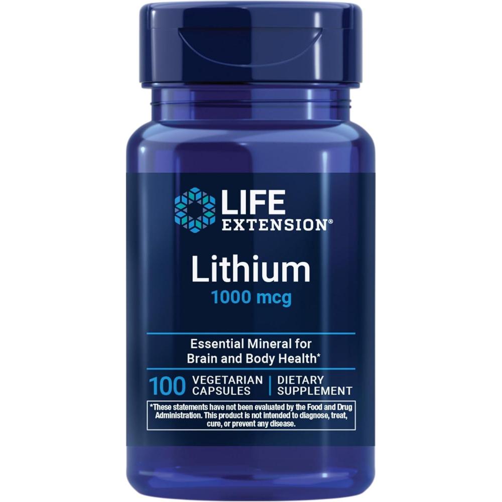 image:imageLife Extension Lithium 1000 mcg Lithium Orotate Helps Maintain Cognitive Function amp Memory LowDose Formula NonGMO GlutenFree Vegetarian 100 CapsulesLithium