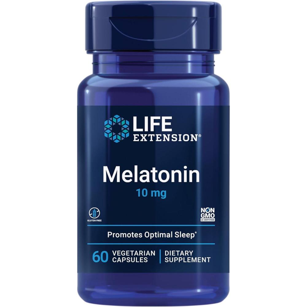 image:imageLife Extension Melatonin 10 mg Healthy Dose Our Highest Available Dosage for Sleep Support Healthy Immune Response Oxidative Stress Defense Vegetarian 60 Capsules