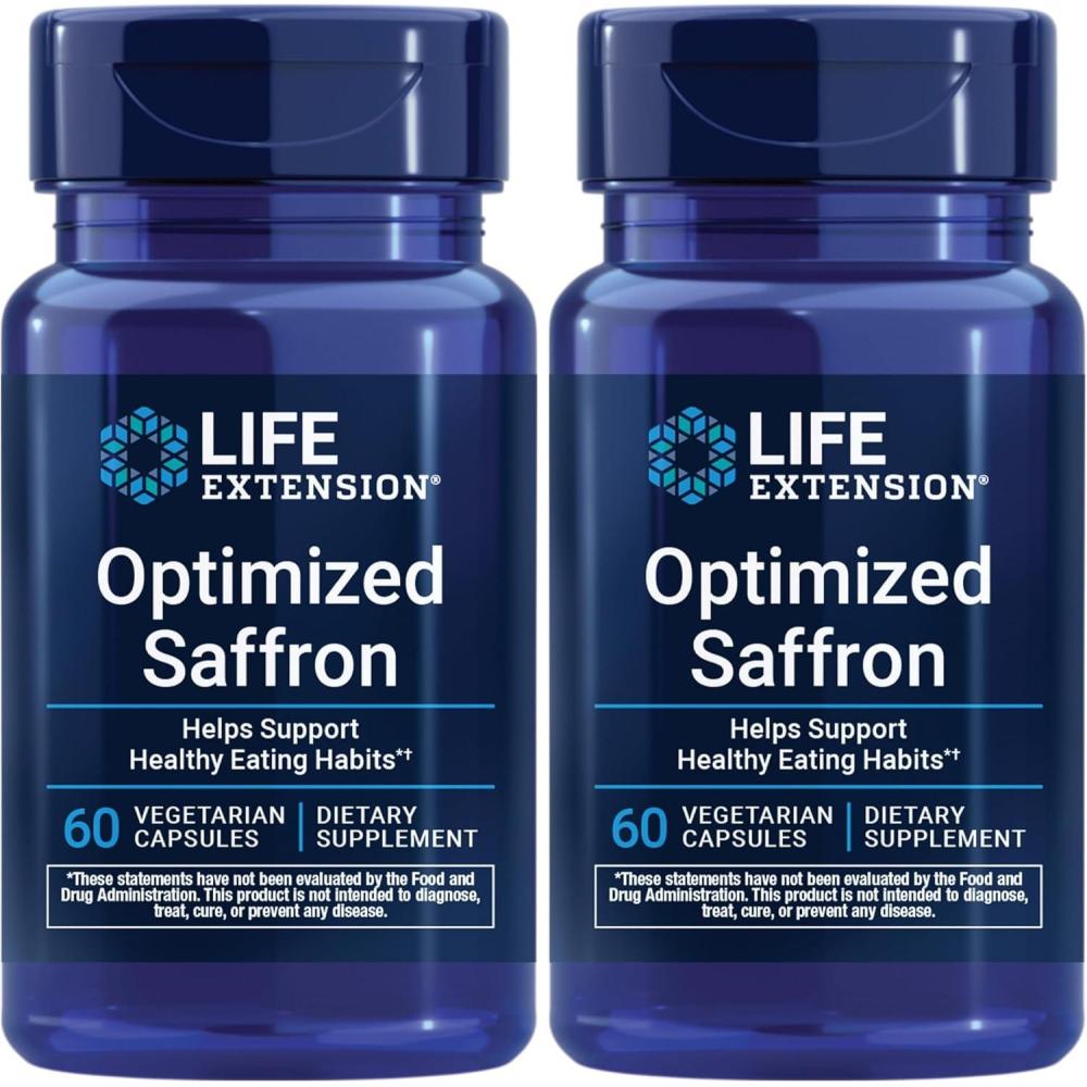image:imageLife Extension Optimized Saffron Saffron Extract Saffron Supplement That Helps You Fight The urge to Snack NonGMO GlutenFree Vegetarian 60 Vegetarian Capsules60 Count Pack of 2