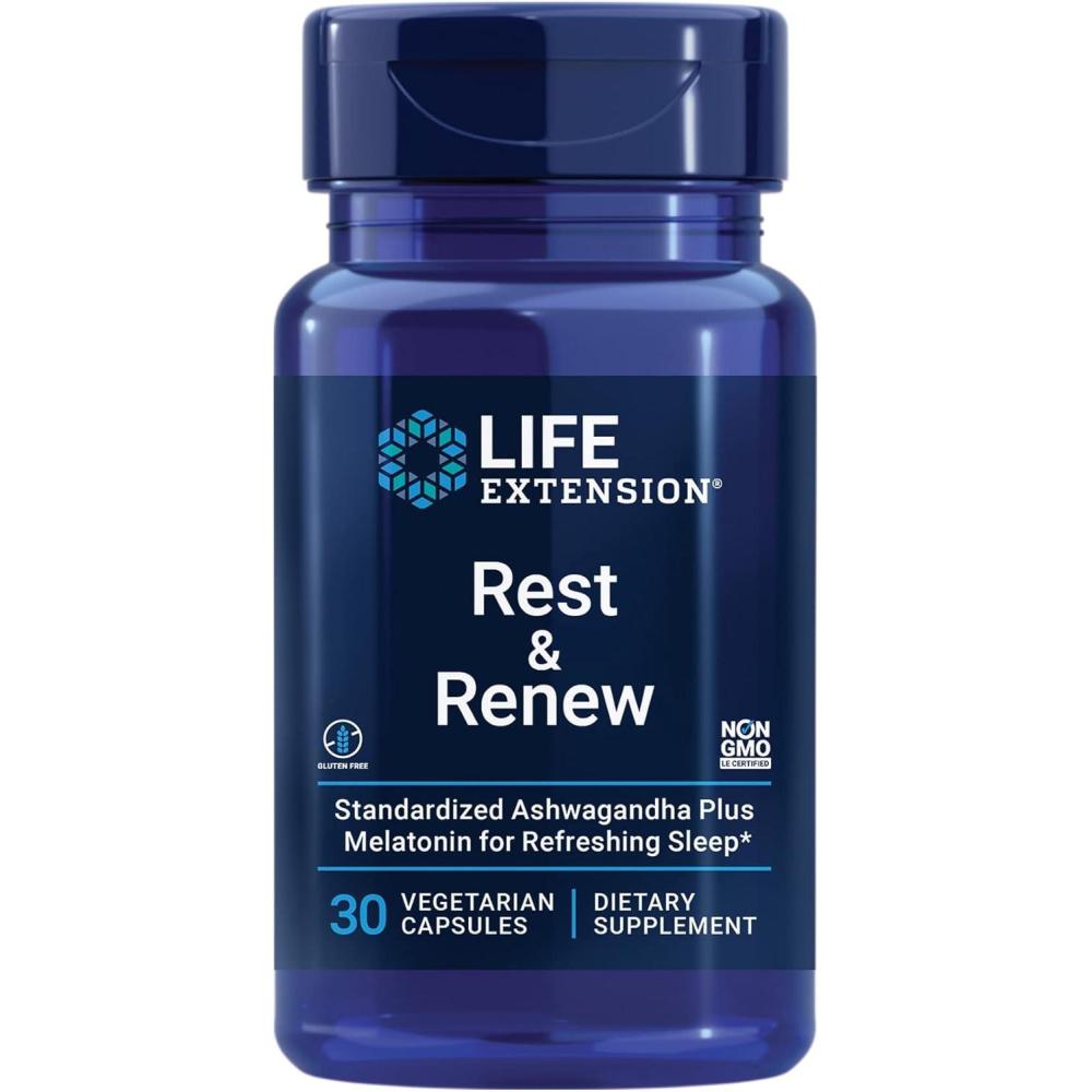 image:imageLife Extension Rest amp Renew for a Refreshing amp Restorative Nights Sleep GlutenFree NonGMO Vegetarian 30 Capsules
