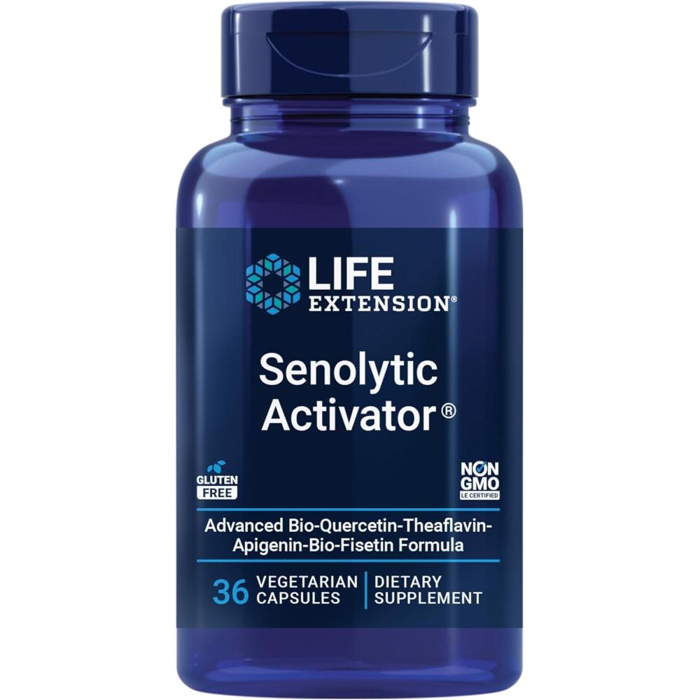 image:imageLife Extension Senolytic Activator Healthy Aging Cellular Health Support bioavailable quercetin and Fisetin apigenin Black Tea theaflavins Gluten Free NonGMO Vegetarian 36 Capsules36 Count Pack of 1