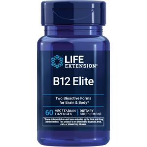 image:imageLife Extension B12 Elite adenosylcobalamin methylcobalamin Two Active Forms for Brain Health amp Dopamine Production NonGMO GlutenFree Vegetarian 60 lozengesVitamin