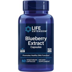 image:imageLife Extension Blueberry Extract Capsules supports cognitive amp memory health helps maintain alreadyhealthy cholesterol levels fights oxidative stress glutenfree nonGMO vegetarian 60 capsulesStandard Packaging