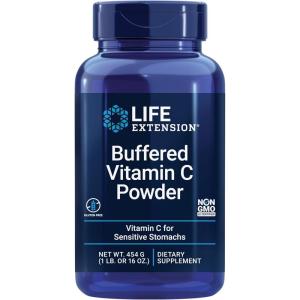 image:imageLife Extension Buffered Vitamin C Powder buffering minerals calcium magnesium potassium amp zinc for sensitive stomachs gluten free nonGMO vegetarian 454 grams about 84 servingsStandard Packaging