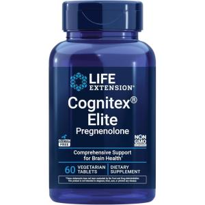 image:imageLife Extension Cognitex Elite Pregnenolone sage Blueberry ashwagandha phosphatidylserine Advanced Formula Attention Focus Memory GlutenFree NonGMO Vegetarian 60 TabletsSupplement