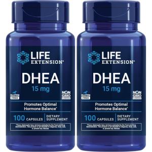 image:imageLife Extension DHEA 15 mg  Hormone Balance Supplement Memory Muscle Mass and Bone Density Support Healthy Sex Drive GlutenFree NonGMO 100 Capsules100 Count Pack of 2