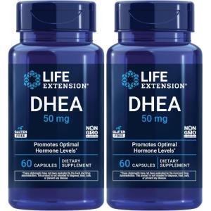 image:imageLife Extension DHEA 50 mg  Hormone Balance Supplement Memory Muscle Mass and Bone Density Support Healthy Sex Drive GlutenFree NonGMO 60 Capsules60 Count Pack of 2