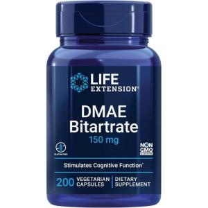image:imageLife Extension DMAE Bitartrate Supports neurotransmitter Production 6Month Supply GlutenFree NonGMO Vegetarian 200 Capsules