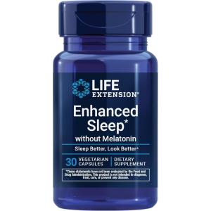 image:imageLife Extension Enhanced Sleep Without Melatonin ashwagandha amla Casein Milk peptides melatoninFree Supplement for Sleep amp Stress Support GlutenFree NonGMO Vegetarian 30 Capsules
