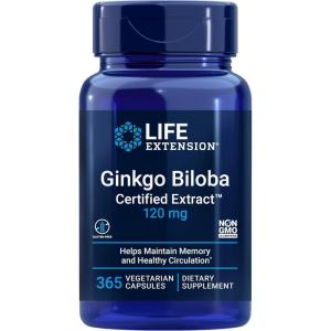 image:imageLife Extension Ginkgo Biloba Certified Extract 120 mg Helps Maintain Memory amp cognition GlutenFree NonGMO Vegetarian 365 Capsules