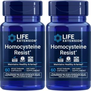 image:imageLife Extension Homocysteine Resist 60 Vegetarian Capsules Pack of 2 Vitamin B2 B6 amp B12  Folate  OnceDaily NonGMO GlutenFree60 Count Pack of 2