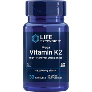image:imageLife Extension Mega Vitamin K2 High Potency for Strong Bones clinically studied 45 mg K2 dosage promotes healthy bone density glutenfree nonGMO 30 capsules30 Count Pack of 1