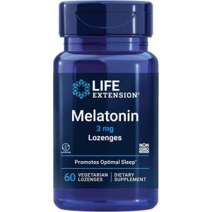 image:imageLife Extension Melatonin 3 mg Optimal Sleep Support Healthy circadian Rhythms Cellular Defense GlutenFree NonGMO Vegetarian 60 chewable lozenges