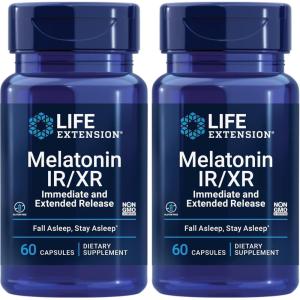image:imageLife Extension Melatonin IRXR 15 mg immediate and ExtendedRelease Formula for Optimal Sleep Support Healthy circadian Rhythms Cellular Defense GlutenFree NonGMO 60 Capsules60 Count Pack of 2