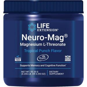image:imageLife Extension NeuroMag Magnesium LThreonate Powder Tropical Punch  UltraAbsorbable Magnesium  Supports Memory Focus Cognitive Function amp Mood  Gluten free NonGMO Vegetarian 30 Servings329 Ounce Pack of 1