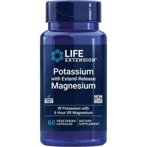 image:imageLife Extension Potassium with ExtendRelease Magnesium  Heart health supplement for blood pressure support with two essential minerals  NonGMO vegetarian glutenfree  60 capsulesUnflavored