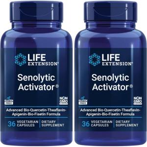 image:imageLife Extension Senolytic Activator Healthy Aging Cellular Health Support bioavailable quercetin and Fisetin apigenin Black Tea theaflavins Gluten Free NonGMO Vegetarian 36 Capsules36 Count Pack of 2