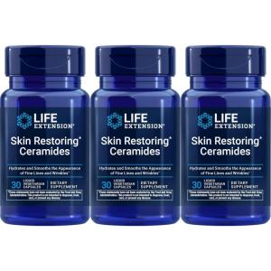 image:imageLife Extension Skin Restoring Ceramides  Wheat Oil Extract  Hydrates amp Smooths the Appearance of Fine Lines amp Wrinkles  GlutenFree NonGMO 1Daily Vegetarian  30 Liquid CapsulesCeramides