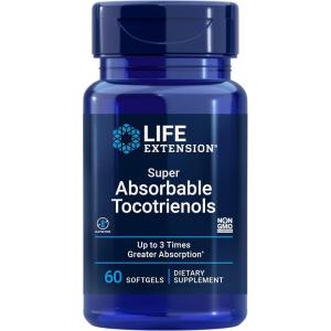 image:imageLife Extension Super Absorbable Tocotrienols Vitamin E as DAlpha tocopherol Mixed tocotrienols Support Hair Growth Brain Function GlutenFree NonGMO 60 softgels
