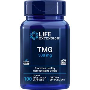 image:imageLife Extension TMG 500mg 100 Liquid Veg Caps  Trimethylglycine Glycine Betaine Supplement  Gluten Free NonGMO Vegetarian