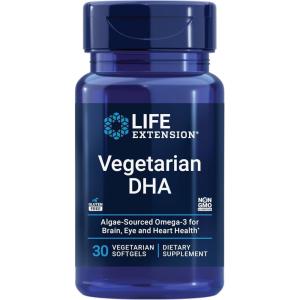 image:imageLife Extension Vegetarian DHA Omega3 from Algae for cognition Mood amp Eye Health GlutenFree NonGMO Vegan 30 softgelsStandard Packaging