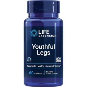 image:imageLife Extension Youthful Legs Blood Flow Vein Support Circulation Supplement Leg Health Orange Peel Extract diosmin Gluten Free NonGMO 60 softgels60 Count Pack of 1