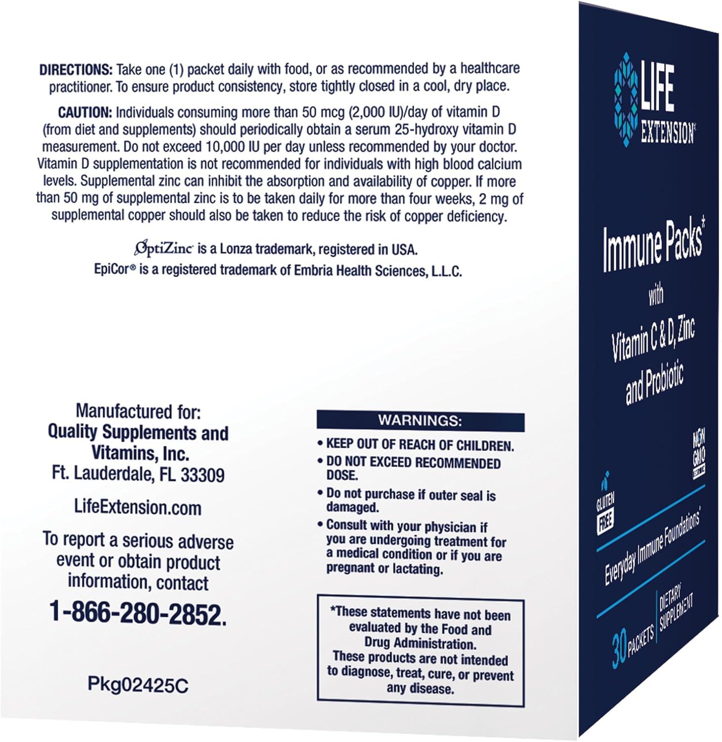 image:imageLife Extension Immune Packs with Vitamin C amp D Zinc and Probiotic 30 Packs