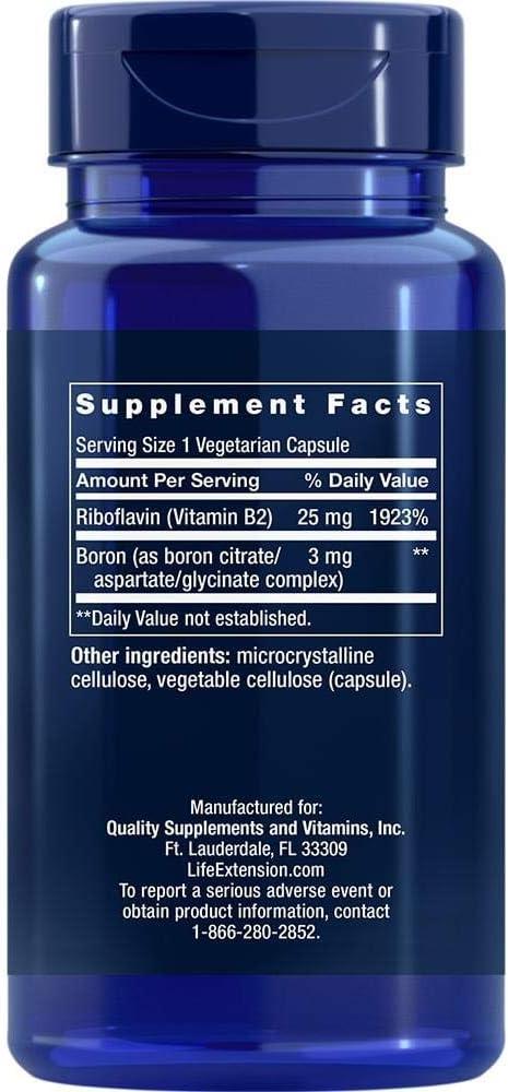 image:imageLife Extension Boron 3 mg Vitamin B2 Supports Healthy Bones Optimal Bone Metabolism Immune Function Nervous System Health Gluten Free NonGMO Vegetarian 100 CapsulesUnflavored