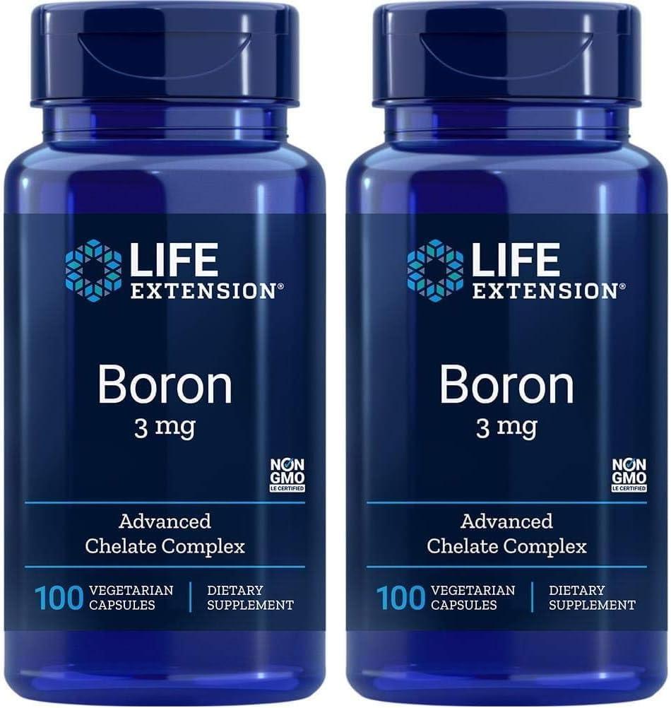 image:imageLife Extension Boron 3 mg Vitamin B2 Supports Healthy Bones Optimal Bone Metabolism Immune Function Nervous System Health Gluten Free NonGMO Vegetarian 100 CapsulesUnflavored