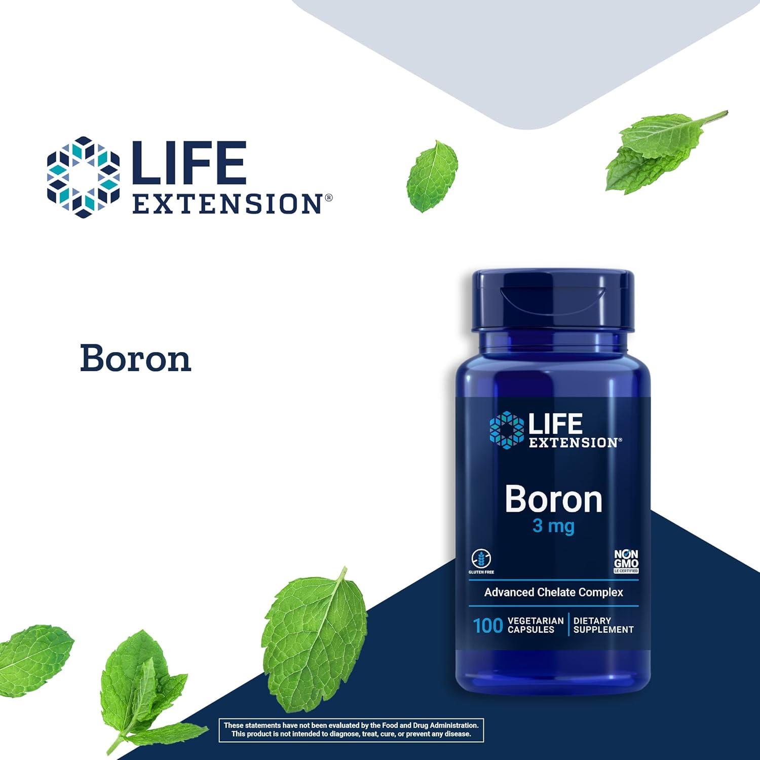 image:imageLife Extension Boron 3 mg Vitamin B2 Supports Healthy Bones Optimal Bone Metabolism Immune Function Nervous System Health Gluten Free NonGMO Vegetarian 100 CapsulesUnflavored