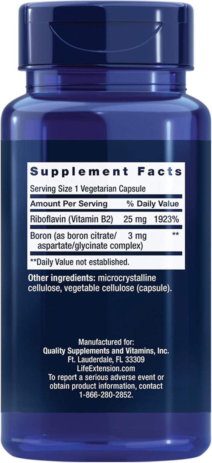 image:imageLife Extension Boron 3 mg Vitamin B2 Supports Healthy Bones Optimal Bone Metabolism Immune Function Nervous System Health Gluten Free NonGMO Vegetarian 100 CapsulesUnflavored