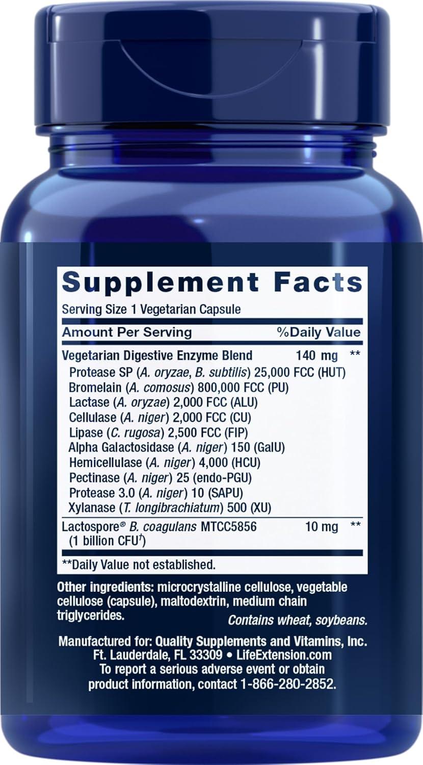 image:imageLife Extension Enhanced Super Digestive Enzymes and Probiotics B coagulans Probiotic 10 Digestive Enzymes Supports Digestion Comfort amp GI Balance NonGMO Vegetarian 60 Capsules90 Count Pack of 1