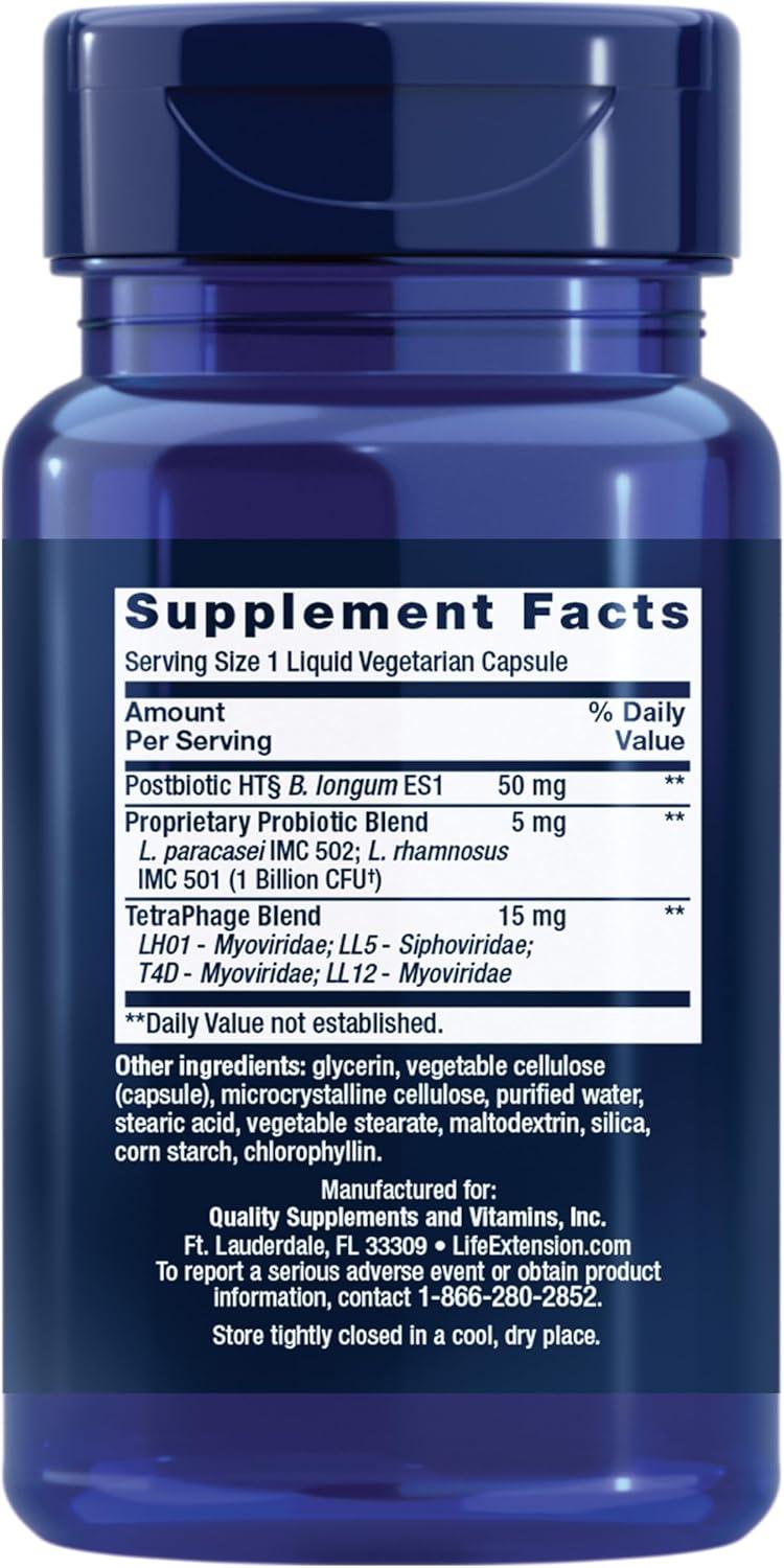 image:imageLife Extension FLORASSIST GI with Phage Technology Digestive Health probiotic Support Nutrient Absorption 7 probiotic strains bacteriophage Blend 90 Liquid Vegetarian Capsules30 Count Pack of 1